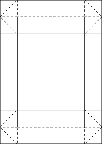 A4用紙で作るトレー＆折り箱のレイアウト図