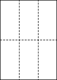 Ａ３　縦２面ｘ横３面　ミシン目入り用紙の図
