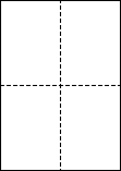 B４白紙４面ミシン目イメージの図