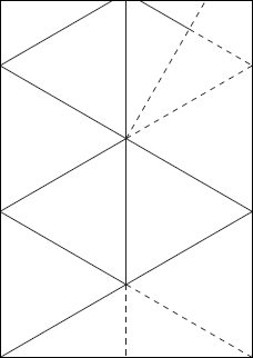 No.2 A4用紙で作る 開放型-正三角錐 折り紙のレイアウト図