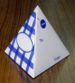正三角錐折り紙　格子柄プレゼントボックスレター