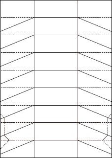 A4用紙で作る正八角柱折り紙のレイアウト図
